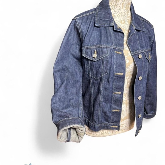 Y2K Vintage GAP Denim Jean Jacket Dark Wash Casual Streetwear Size Small - Picture 4 of 8